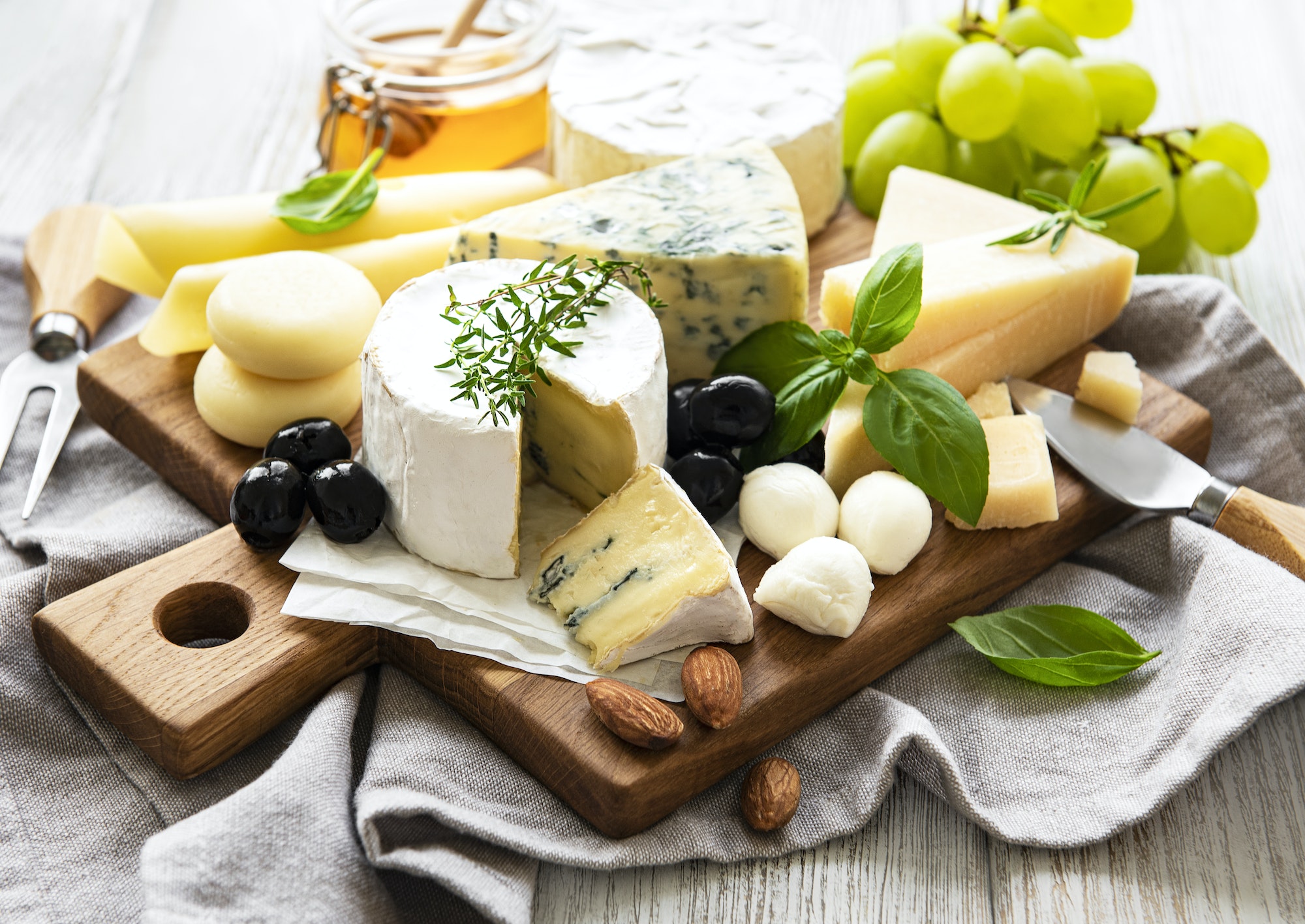 Various types of cheese