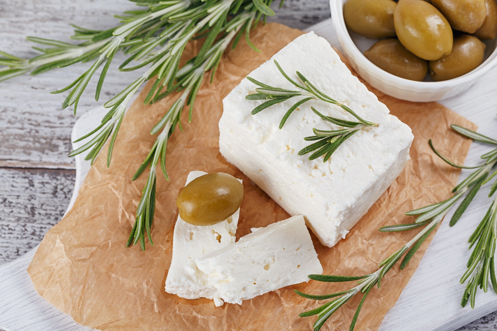 Fresh feta cheese